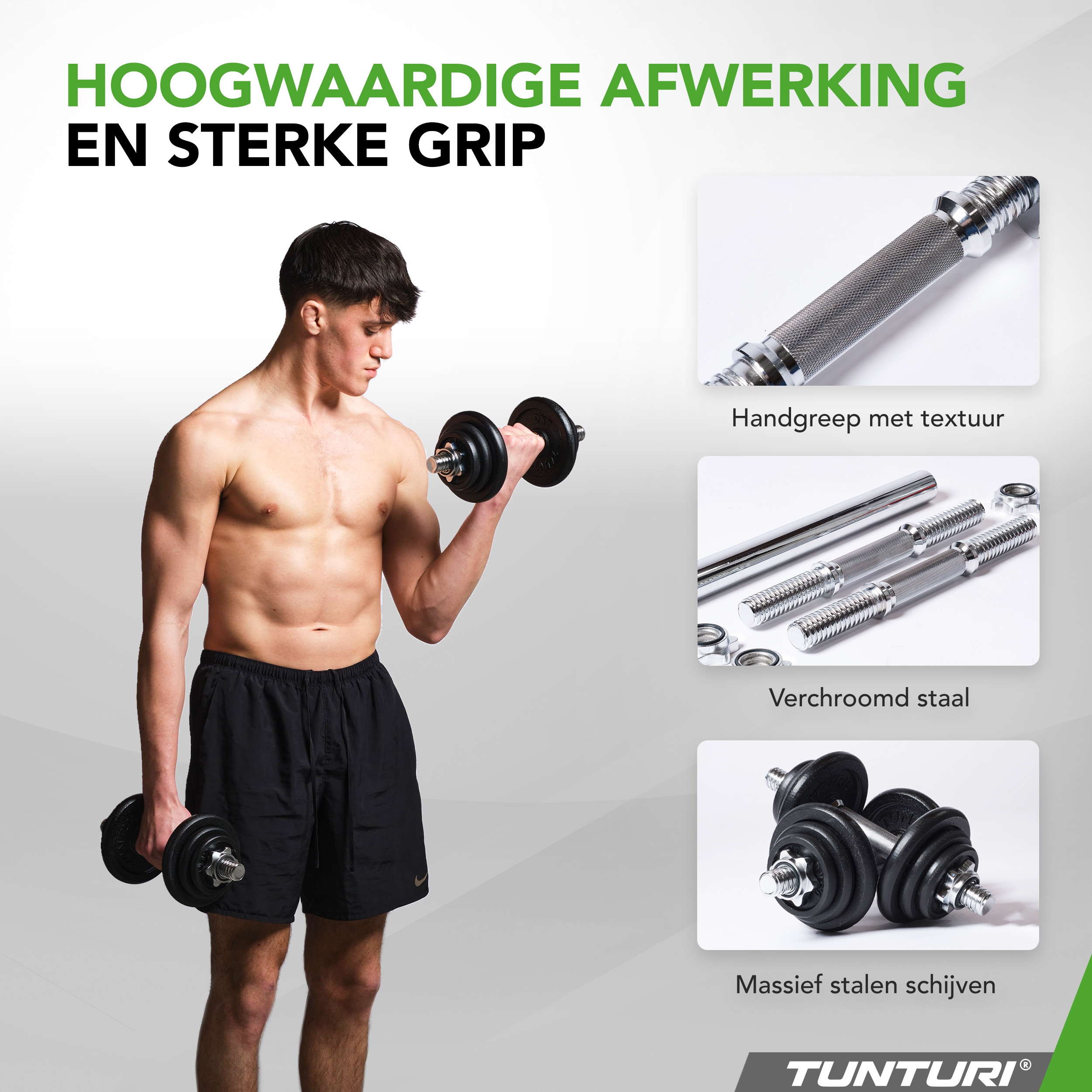 Tunturi Halterset - Barbell/Dumbbell set 20kg - Zwart Tunturi Halterset - Barbell/Dumbbell set 20kg - Zwart