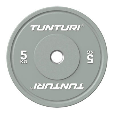 Tunturi Halterschijf - Platinum Bumper Plate Grey 5kg - Grijs
