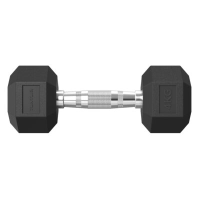 Tunturi Halter - Platinum Hex Rubber Dumbbell 4kg - Zwart