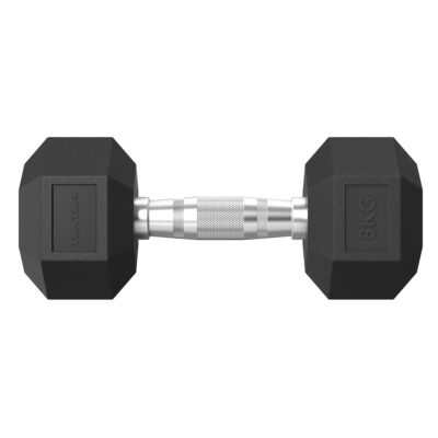 Tunturi Dumbbell - Platinum Hexa Rubber 8kg - Zwart