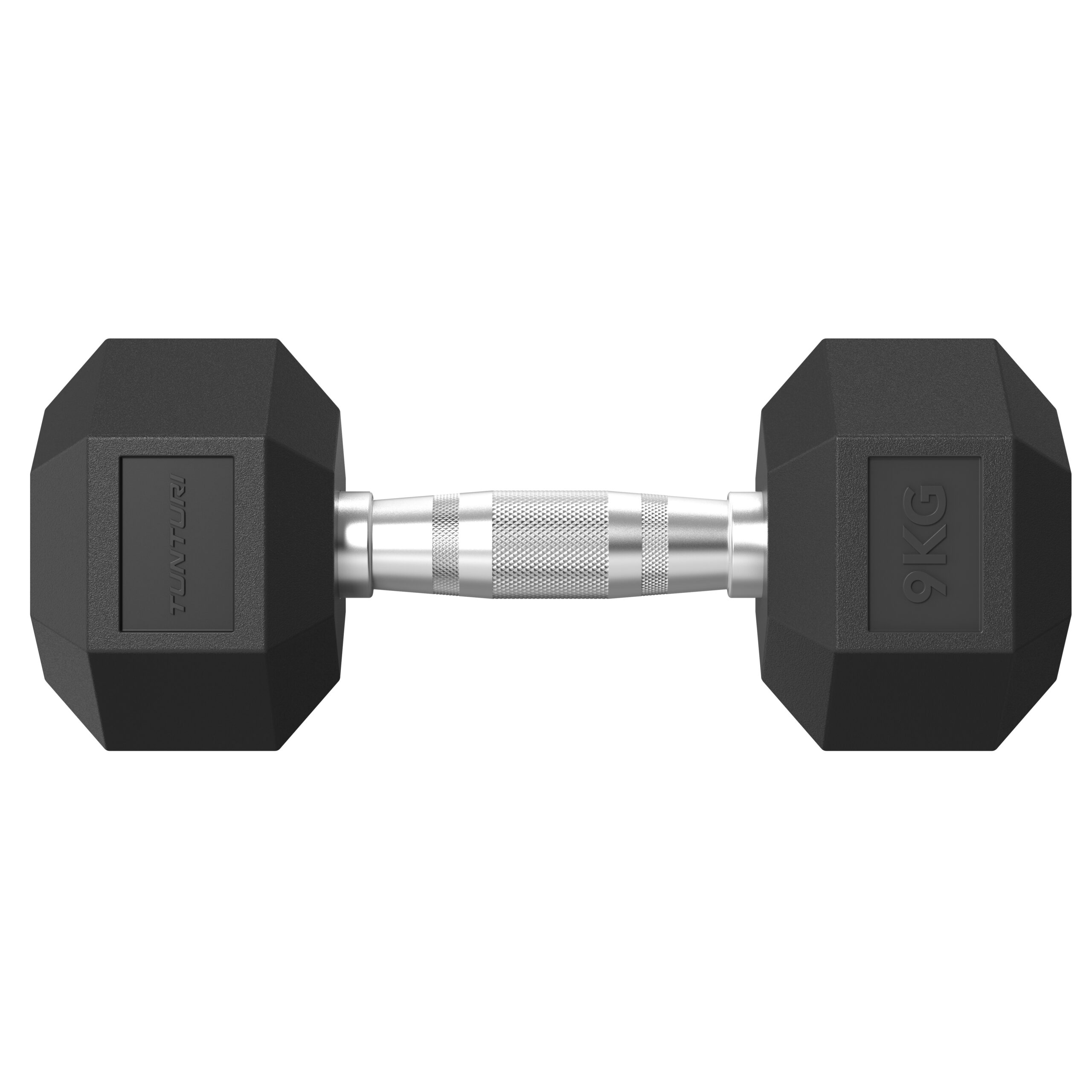 Tunturi Dumbbell - Platinum Hex Rubber 9kg - Zwart Tunturi Dumbbell - Platinum Hex Rubber 9kg - Zwart
