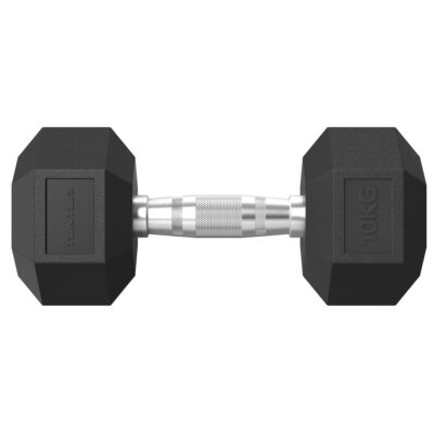 Tunturi Dumbbell - Platinum Hex Rubber 10kg - Zwart