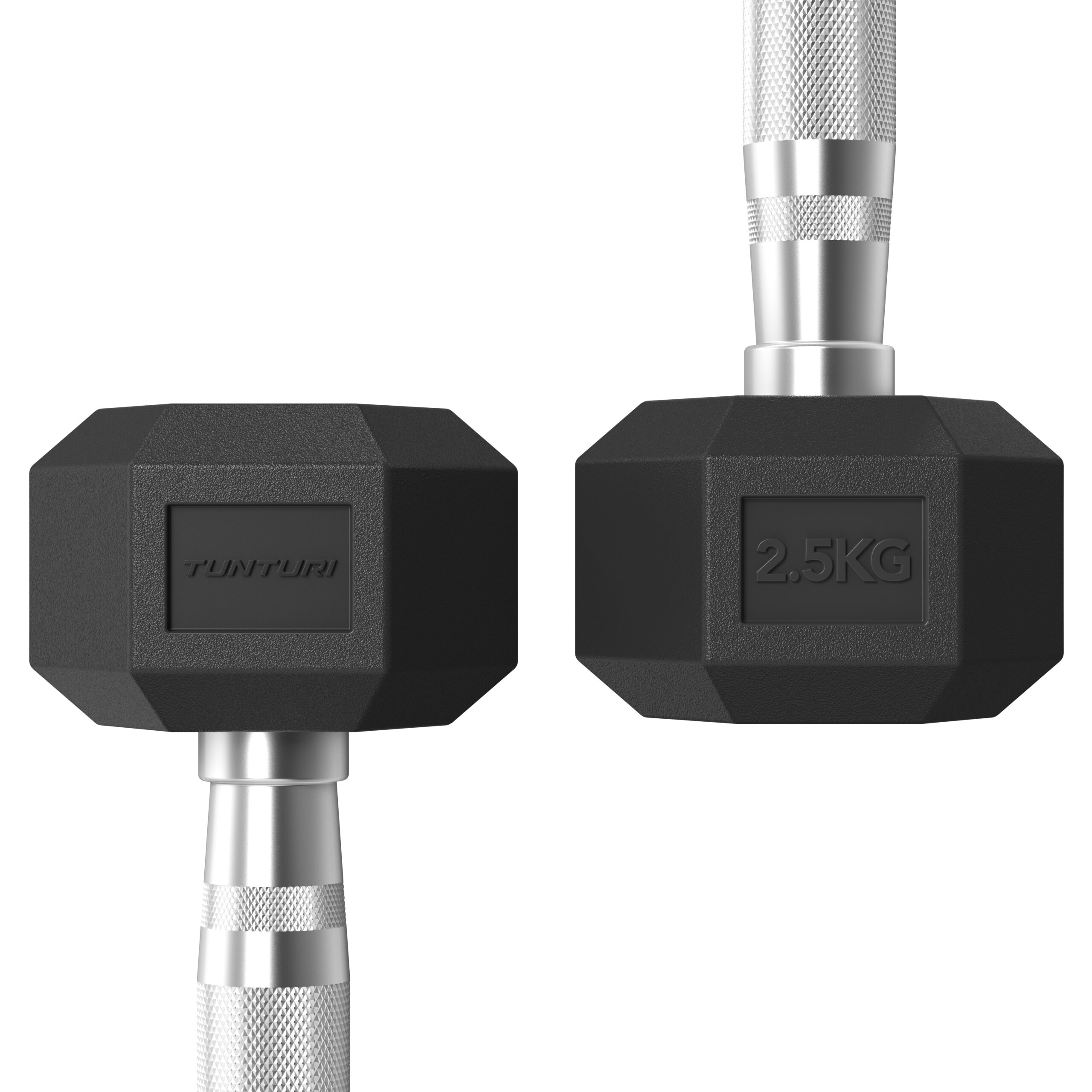 Tunturi Halter - Platinum Hexa Dumbbell 2.5kg - Zwart Tunturi Halter - Platinum Hexa Dumbbell 2.5kg - Zwart
