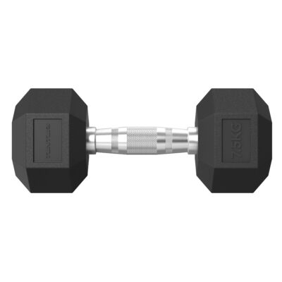 Tunturi Dumbbell - Platinum Hex Rubber 7.5kg - Zwart