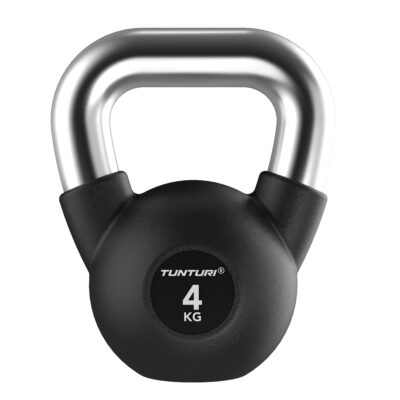 Tunturi Kettlebell - Platinum Rubber 4kg - Zwart