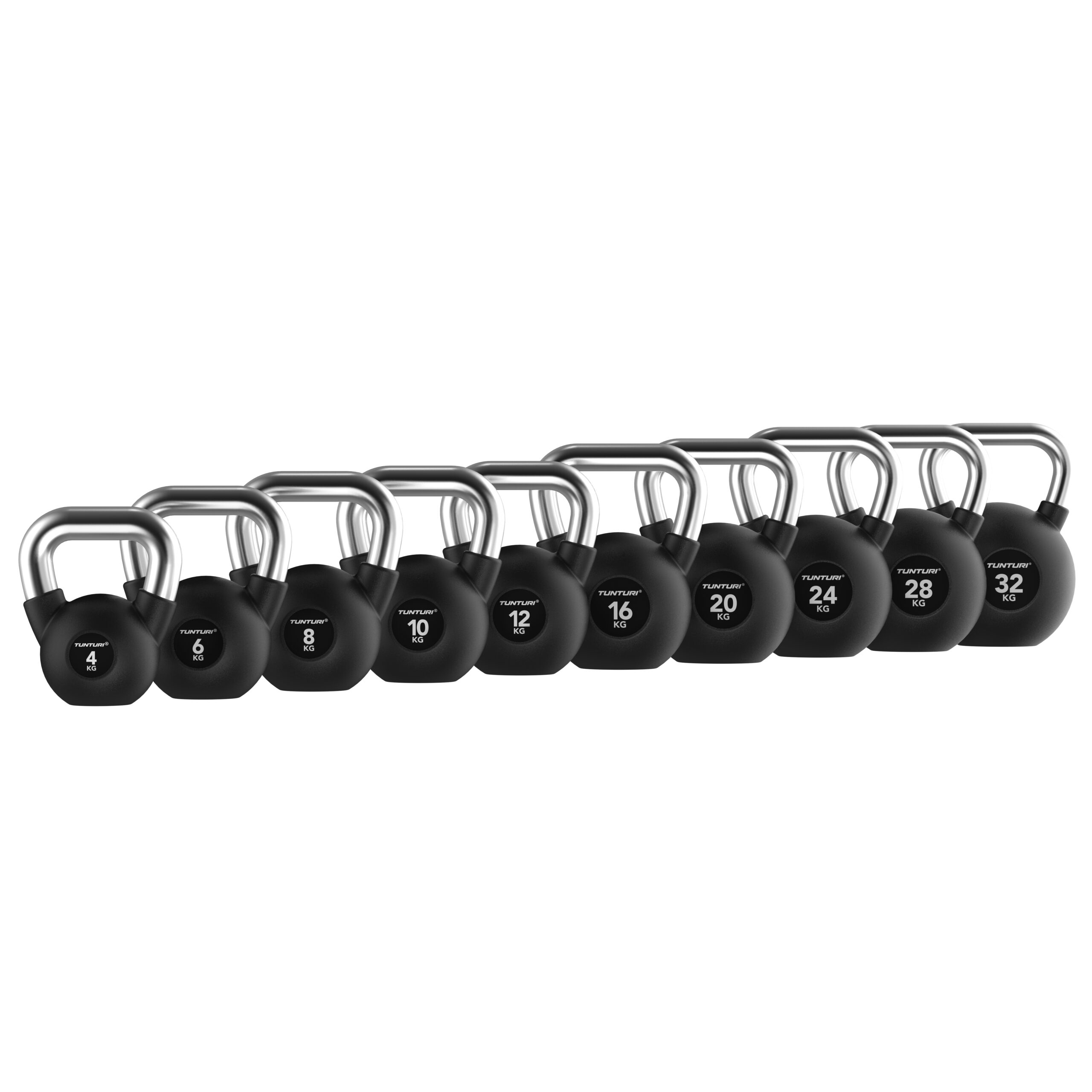 Tunturi Kettlebell - Platinum Rubber 10kg - Zwart Tunturi Kettlebell - Platinum Rubber 10kg - Zwart