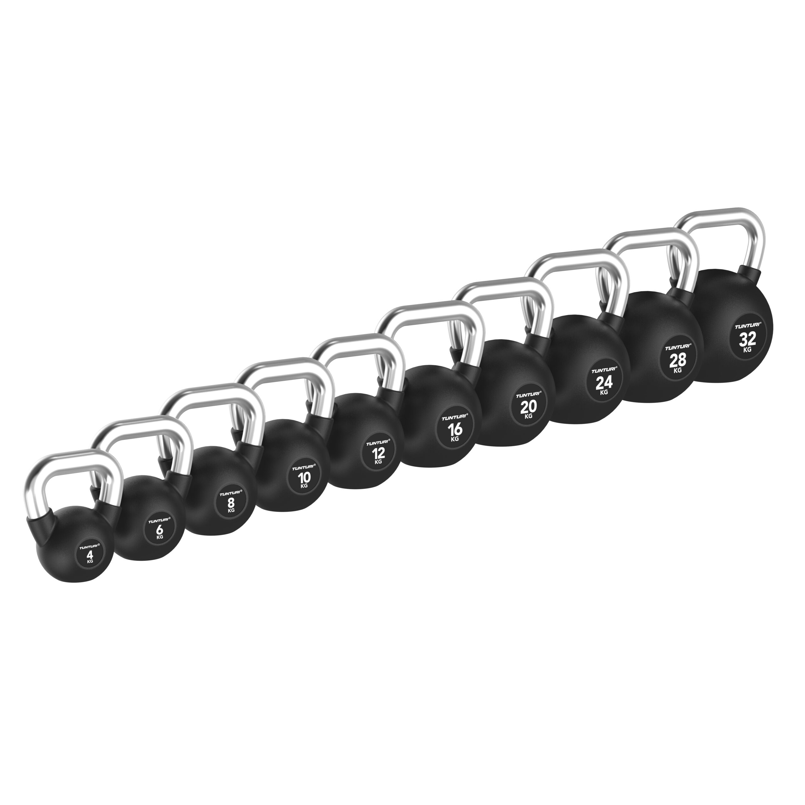 Tunturi Kettlebell - Platinum Rubber 12kg - Zwart Tunturi Kettlebell - Platinum Rubber 12kg - Zwart