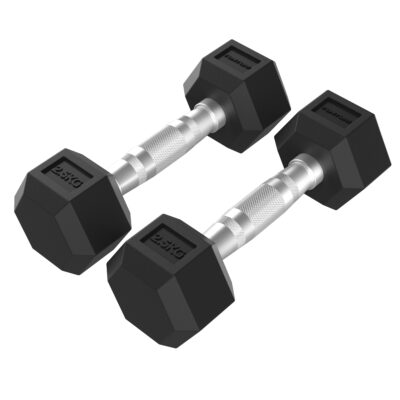 Tunturi Halter - Platinum Hexa Rubber Dumbbell Set 20kg - Zwart