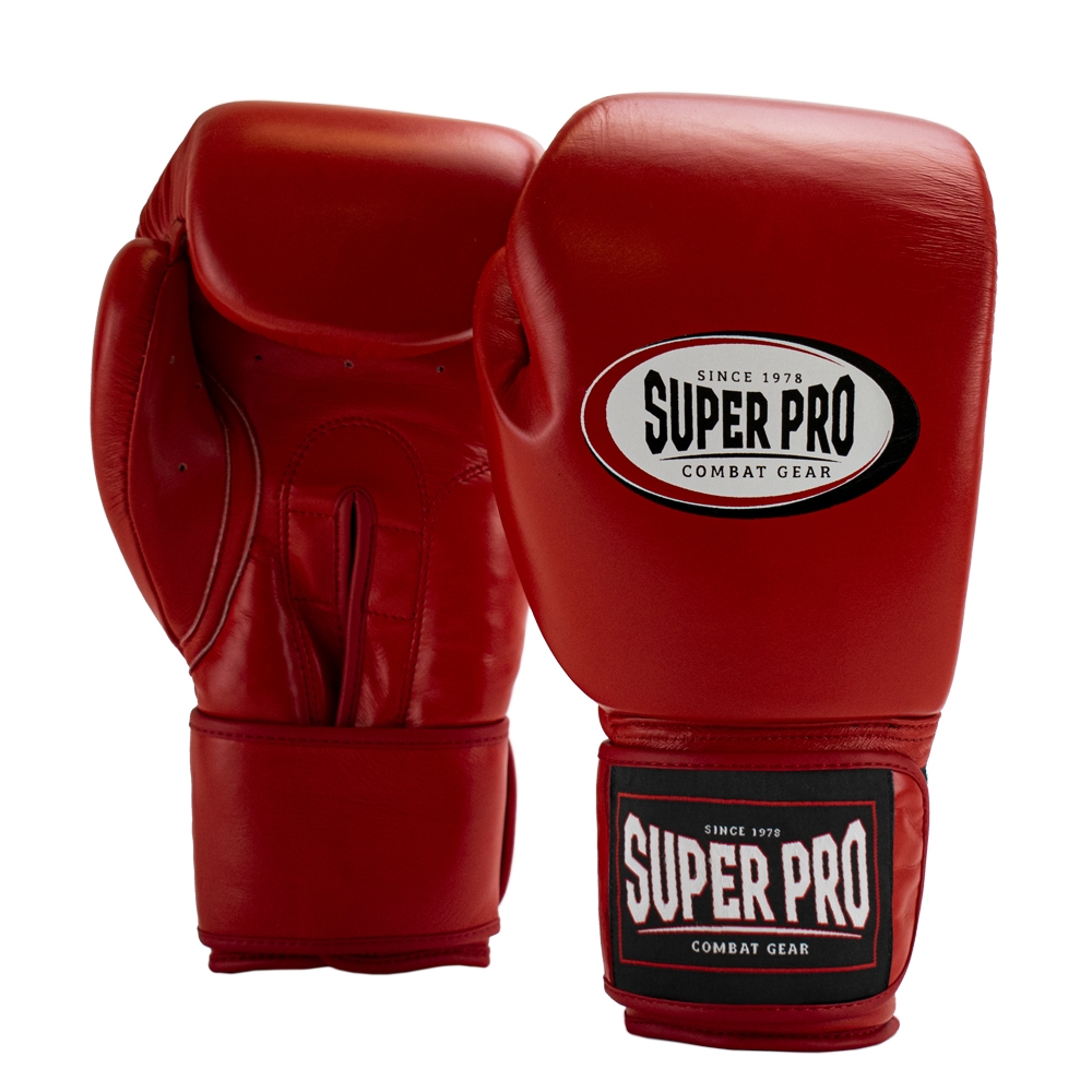 Super Pro Combat Gear Bokshandschoen - Thai pro Lederen - Rood Super Pro Combat Gear Bokshandschoen - Thai pro Lederen - Rood