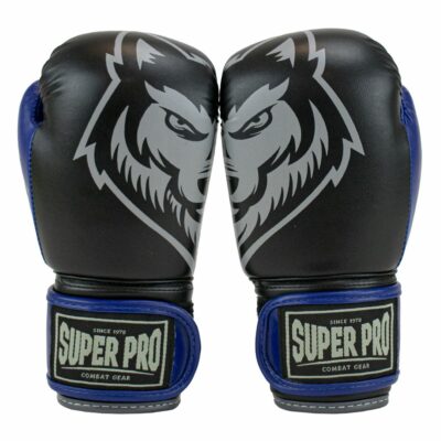 Super Pro Combat Gear Bokshandschoen - Wolf - Blauw / Grijs / Zwart Super Pro Combat Gear Bokshandschoen - Wolf - Blauw / Grijs / Zwart