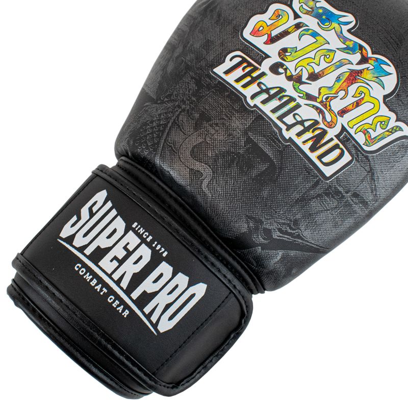 Super Pro Combat Gear Bokshandschoen - Thaibokshandschoenen Leder Pattaya Made In Thailand - Zwart / Geel Super Pro Combat Gear Bokshandschoen - Thaibokshandschoenen Leder Pattaya Made In Thailand - Zwart / Geel