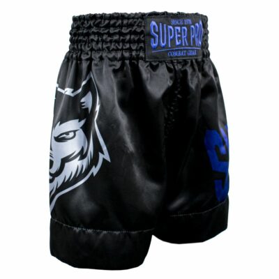 Super Pro Combat Gear Boksbroekje - Thai Boxing Wolf 140 - Blauw / Grijs / Zwart