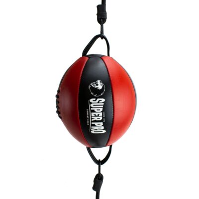 Super Pro Combat Gear Boksbal - Super Pro Lederen Double End Ball - Rood / Zwart