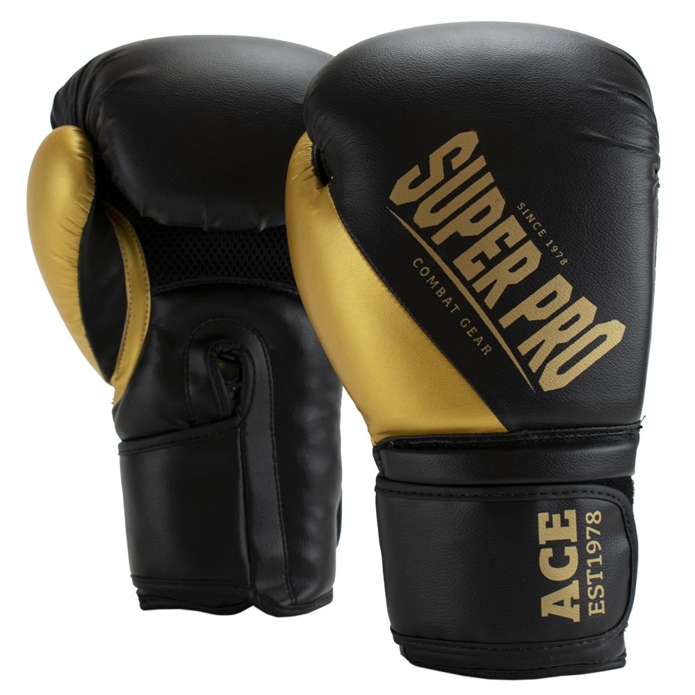 Super Pro Combat Gear Bokshandschoen - Ace - Goud / Zwart Super Pro Combat Gear Bokshandschoen - Ace - Goud / Zwart