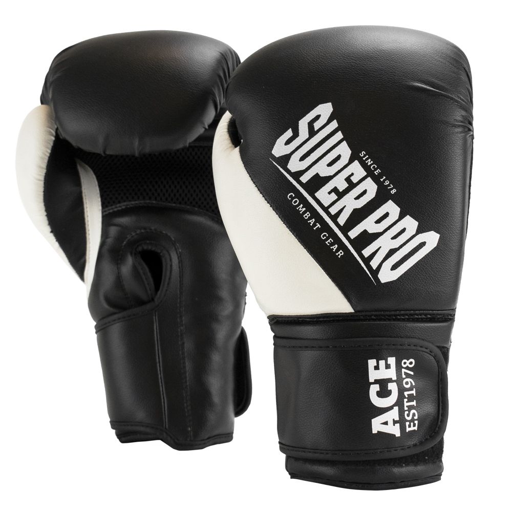 Super Pro Combat Gear Bokshandschoen - Ace - Zwart / Wit
