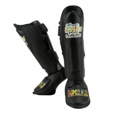 Super Pro Combat Gear Scheenbeschermer - Pattaya Made In Thailand - Zwart / Geel Super Pro Combat Gear Scheenbeschermer - Pattaya Made In Thailand - Zwart / Geel