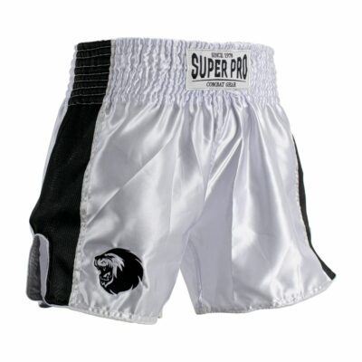 Super Pro Combat Gear Kickboksbroekje - Thai En Kickboksshort Brave - Zwart / Wit Super Pro Combat Gear Kickboksbroekje - Thai En Kickboksshort Brave - Zwart / Wit