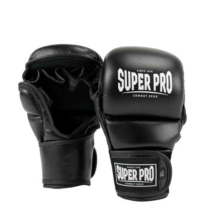 Super Pro Combat Gear MMA handschoen - Shooter 2.0 Leder - Zwart / Wit