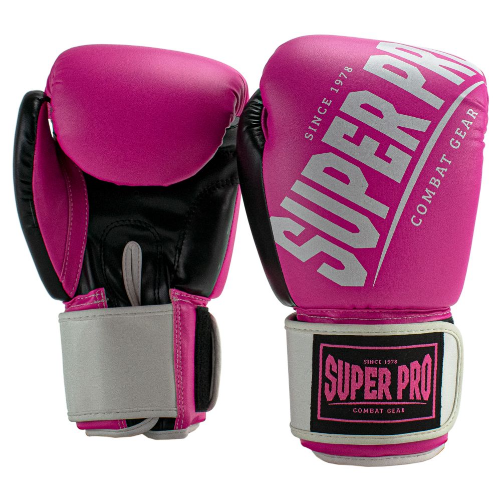 Super Pro Combat Gear Bokshandschoen - Rebel - Roze / Zwart / Wit Super Pro Combat Gear Bokshandschoen - Rebel - Roze / Zwart / Wit