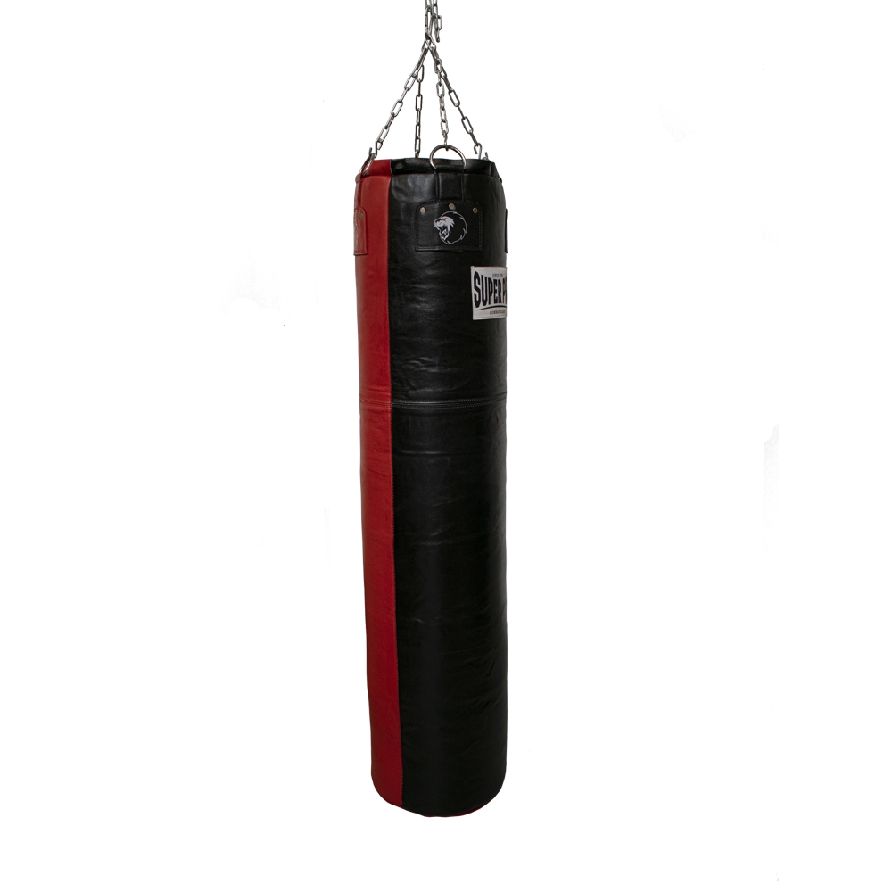 Super Pro Combat Gear Bokszak - Leather Punch Bag Split - Rood / Zwart Super Pro Combat Gear Bokszak - Leather Punch Bag Split - Rood / Zwart