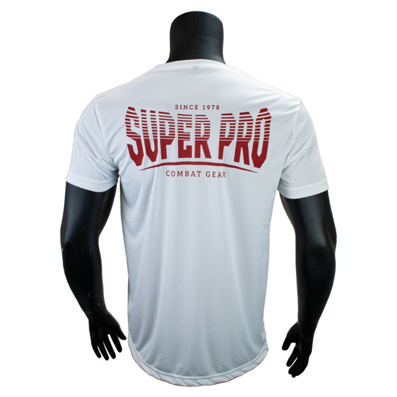 Super Pro Combat Gear Sportkleding - Dryfit T-shirt Stripes - Rood / Wit Super Pro Combat Gear Sportkleding - Dryfit T-shirt Stripes - Rood / Wit