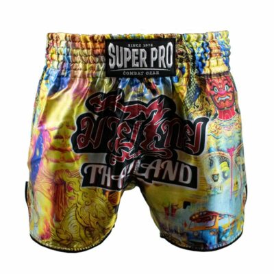 Super Pro Combat Gear Thaishort - Pattaya Made In Thailand - Zwart / Geel Super Pro Combat Gear Thaishort - Pattaya Made In Thailand - Zwart / Geel