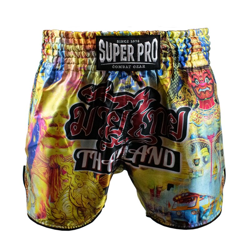 Super Pro Combat Gear Thaishort - Pattaya Made In Thailand - Zwart / Geel Super Pro Combat Gear Thaishort - Pattaya Made In Thailand - Zwart / Geel