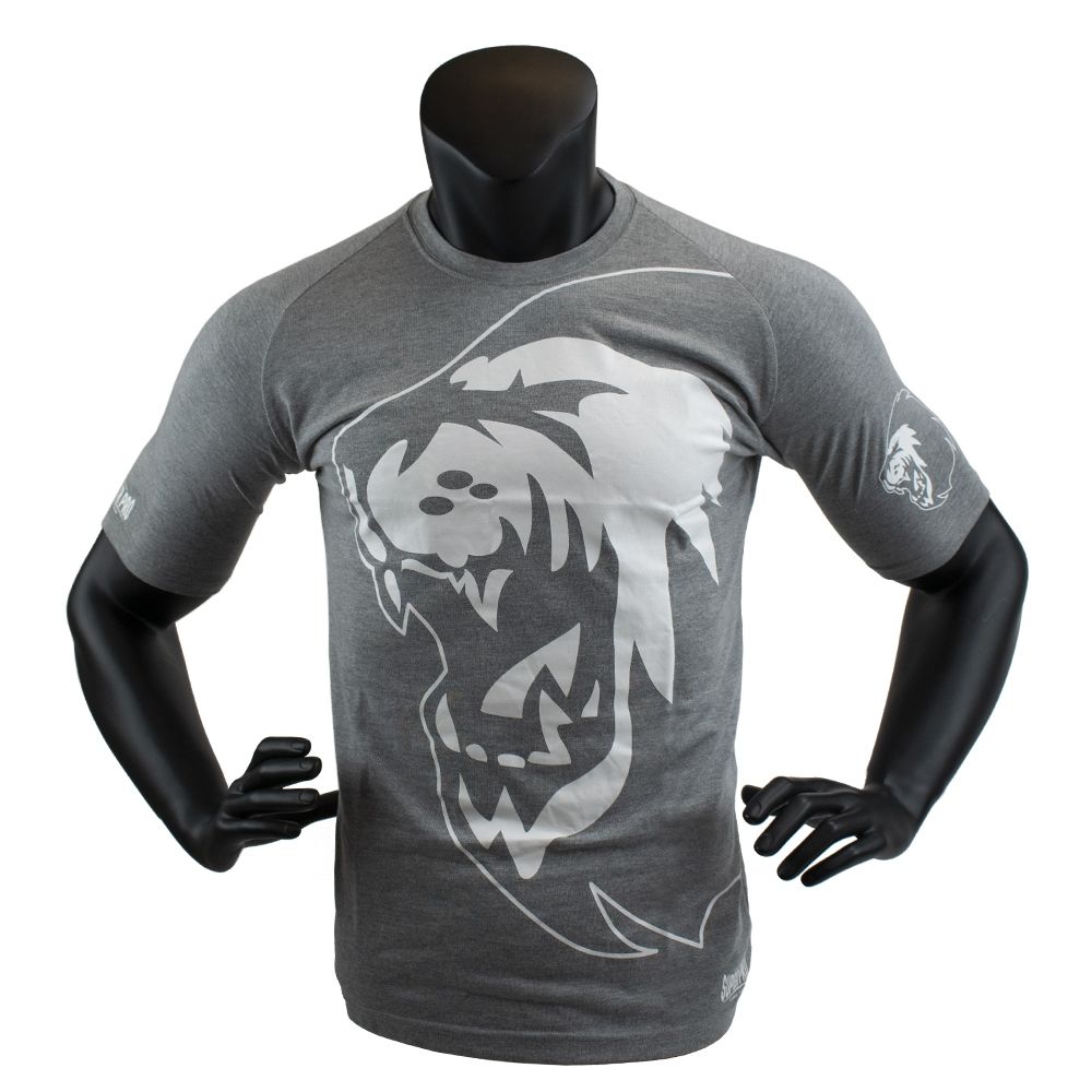 Super Pro Combat Gear T-shirt - Lion Logo 140 - Grijs / Wit Super Pro Combat Gear T-shirt - Lion Logo 140 - Grijs / Wit