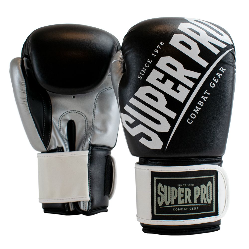 Super Pro Combat Gear Bokshandschoen - Rebel - Grijs / Zwart / Wit Super Pro Combat Gear Bokshandschoen - Rebel - Grijs / Zwart / Wit