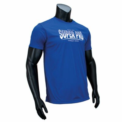 Super Pro Combat Gear Sportkleding - Dryfit T-shirt Stripes S - Blauw / Wit Super Pro Combat Gear Sportkleding - Dryfit T-shirt Stripes S - Blauw / Wit