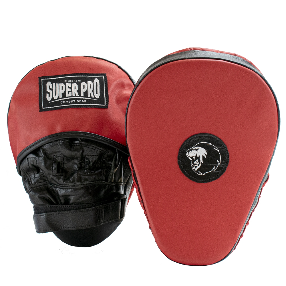 Super Pro Combat Gear Stootkussen - Lederen Gebogen Hook and Jab Pad - Rood / Zwart Super Pro Combat Gear Stootkussen - Lederen Gebogen Hook and Jab Pad - Rood / Zwart