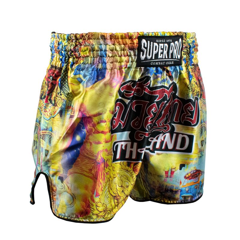 Super Pro Combat Gear Thaishort - Pattaya Made In Thailand - Zwart / Geel Super Pro Combat Gear Thaishort - Pattaya Made In Thailand - Zwart / Geel