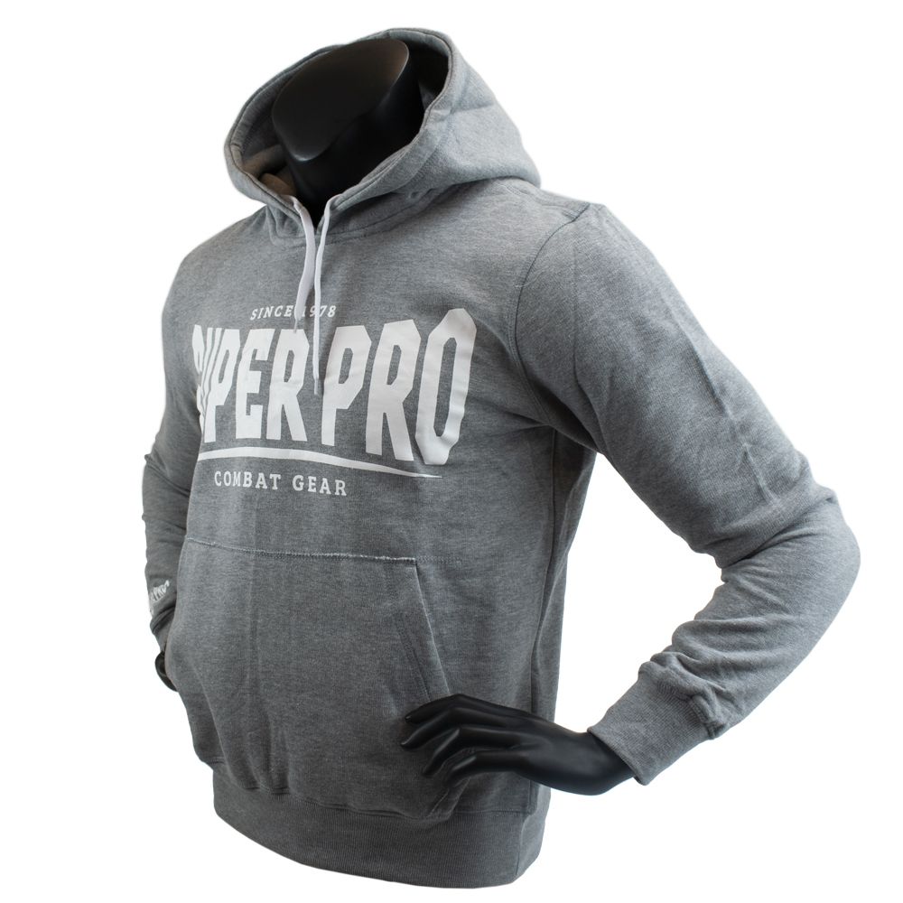 Super Pro Combat Gear Hoody - S.P. Logo - Grijs / Wit Super Pro Combat Gear Hoody - S.P. Logo - Grijs / Wit