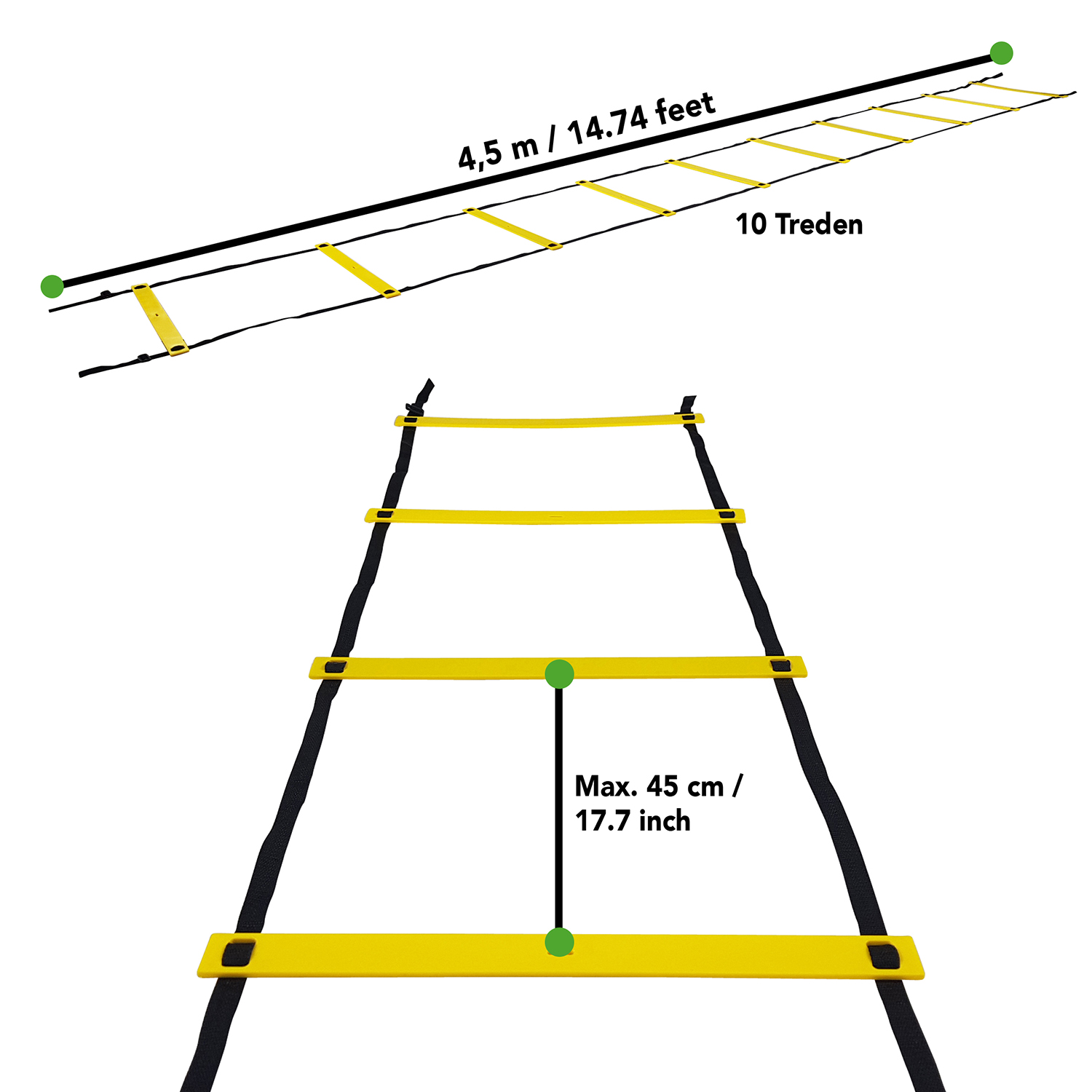 Tunturi Nieuw - Agility Ladder 4.5m - Zwart Tunturi Nieuw - Agility Ladder 4.5m - Zwart