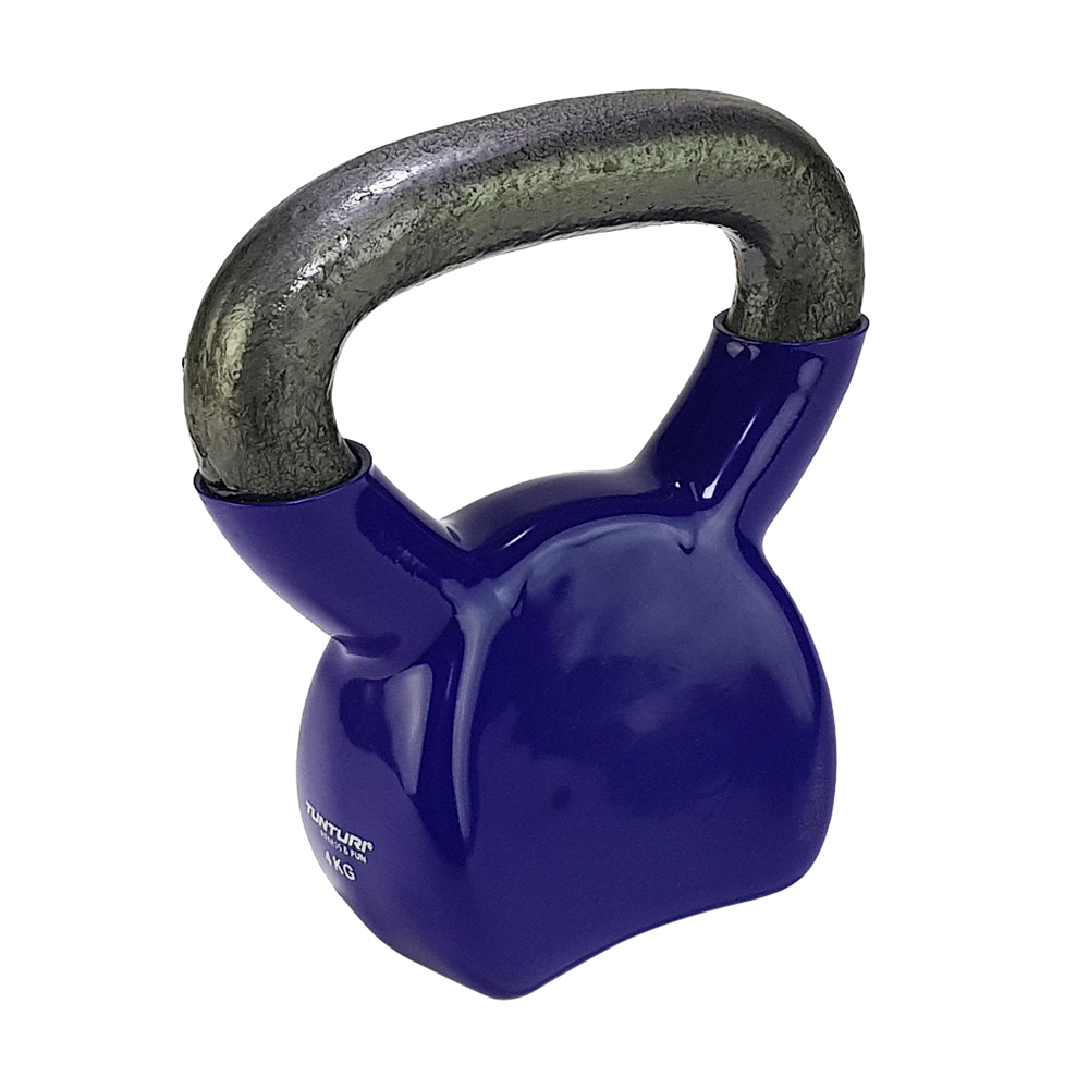 Tunturi Kettlebell - Vinyl 4kg - Paars Tunturi Kettlebell - Vinyl 4kg - Paars