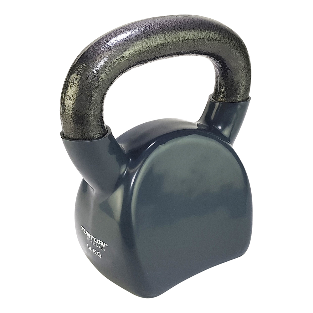 Tunturi Kettlebell - Vinyl 14kg - Grijs Tunturi Kettlebell - Vinyl 14kg - Grijs