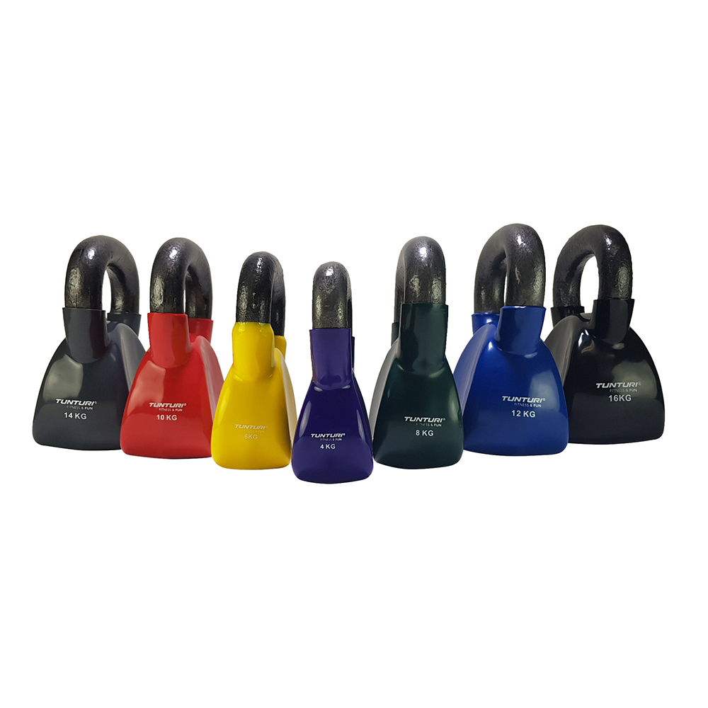 Tunturi Kettlebell - Vinyl 14kg - Grijs Tunturi Kettlebell - Vinyl 14kg - Grijs