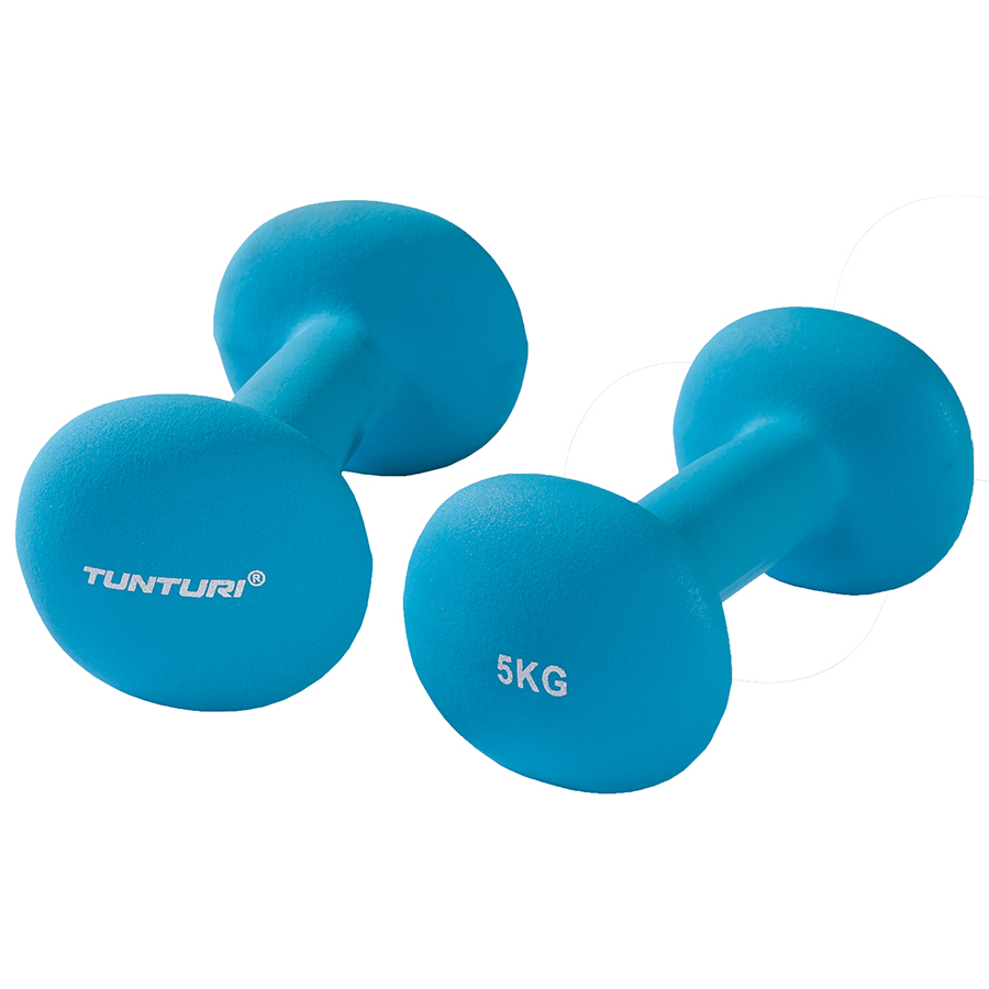 Tunturi Dumbbell - Neopreen Dumbbell set 5,0kg - Blauw