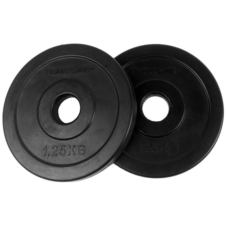 Tunturi Halterschijf - Rubber Plates 1.25kg - 1,25kg - Zwart Tunturi Halterschijf - Rubber Plates 1.25kg - 1,25kg - Zwart