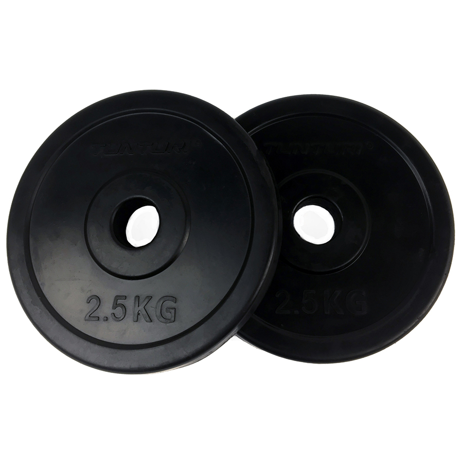 Tunturi Halterschijf - Rubber Plates 2.5kg - 2,50 kg - Zwart