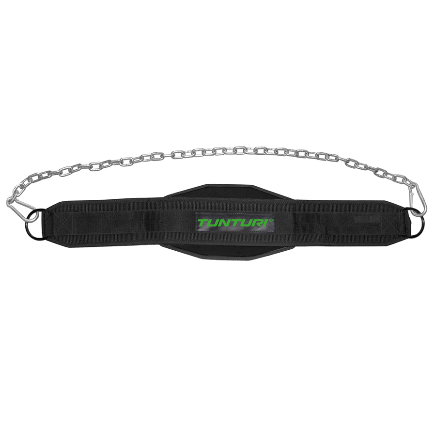Tunturi Nieuw - EVA Dip Belt With Chain - Zwart Tunturi Nieuw - EVA Dip Belt With Chain - Zwart