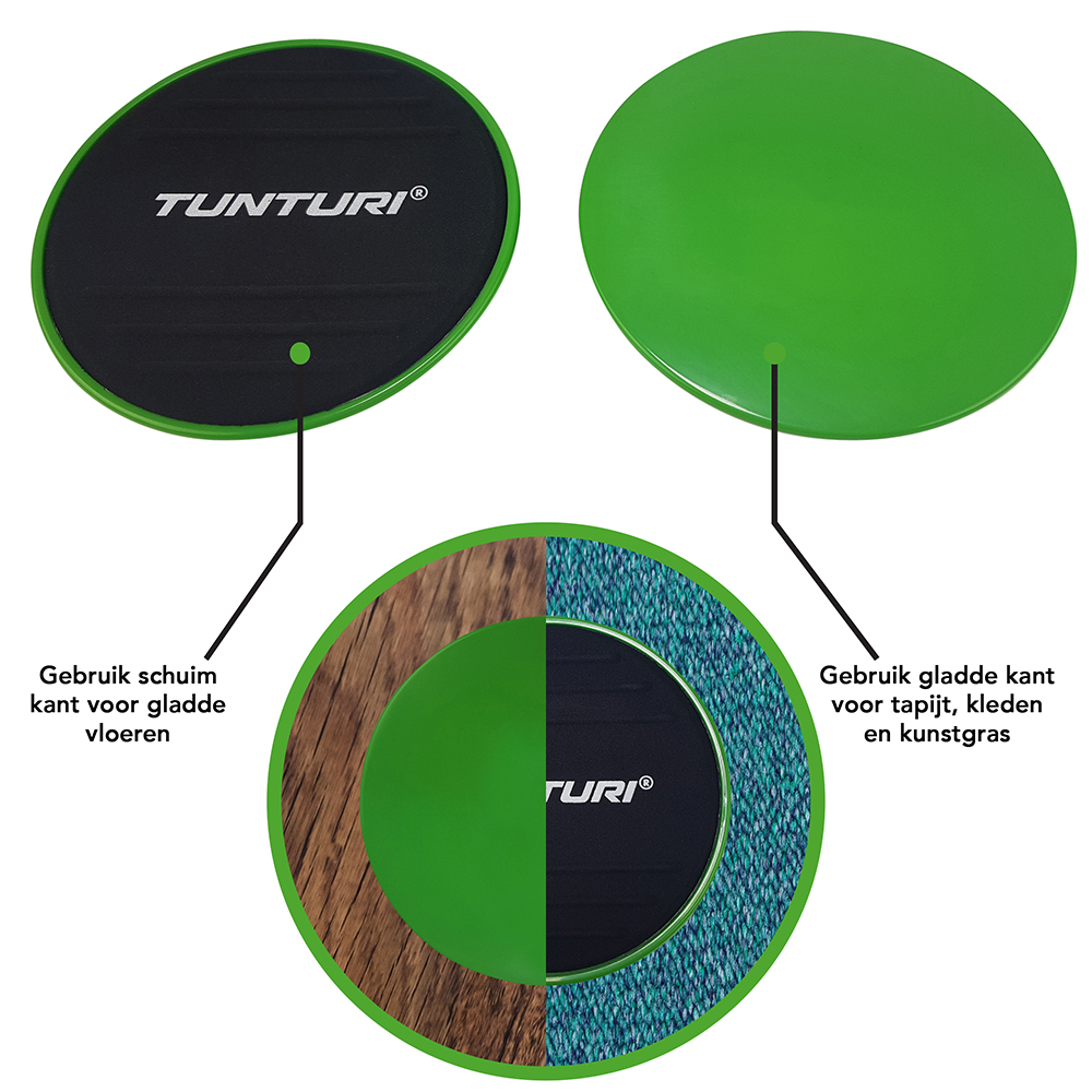 Tunturi Nieuw - Resistance & Core Sliders Set - Rood Tunturi Nieuw - Resistance & Core Sliders Set - Rood