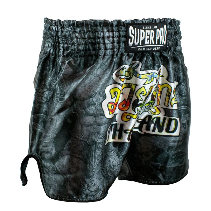 Super Pro Combat Gear Thaishort - Pattaya Made In Thailand - Zwart / Geel Super Pro Combat Gear Thaishort - Pattaya Made In Thailand - Zwart / Geel