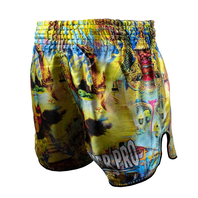 Super Pro Combat Gear Thaishort - Pattaya Made In Thailand - Zwart / Geel Super Pro Combat Gear Thaishort - Pattaya Made In Thailand - Zwart / Geel