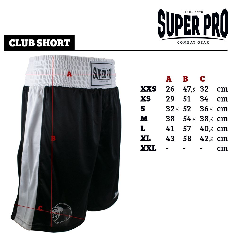 Super Pro Combat Gear Boksshort - Club - Zwart / Wit Super Pro Combat Gear Boksshort - Club - Zwart / Wit