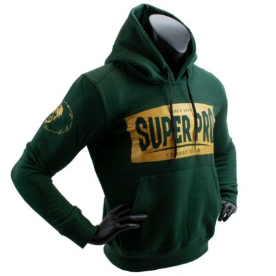 Super Pro Combat Gear Hoodie - S.P. Block-logo L - Goud / Groen Super Pro Combat Gear Hoodie - S.P. Block-logo L - Goud / Groen