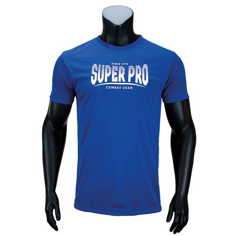 Super Pro Combat Gear Sportkleding - Dryfit T-shirt Stripes S - Blauw / Wit Super Pro Combat Gear Sportkleding - Dryfit T-shirt Stripes S - Blauw / Wit