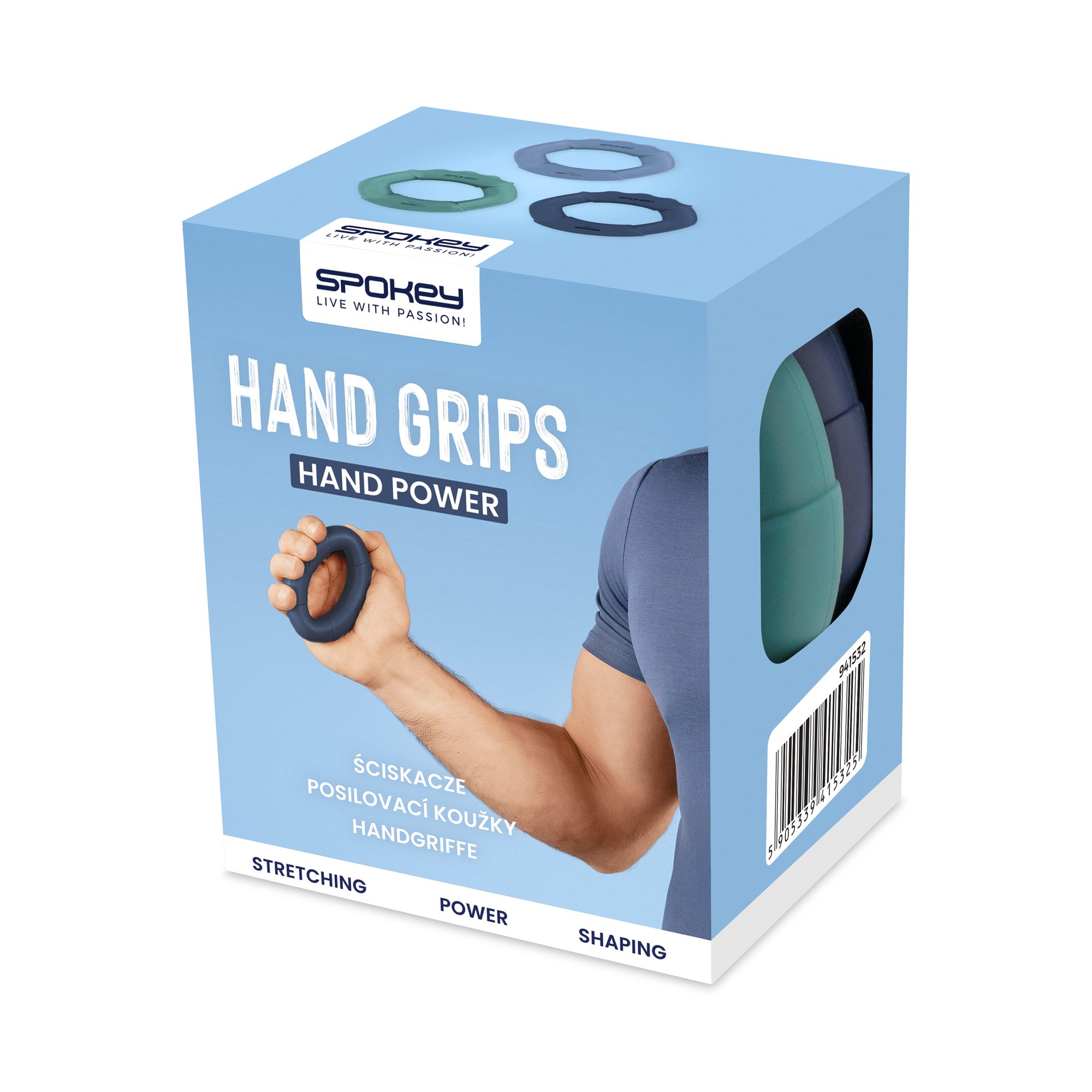Spokey Hand Power handgrippers set 3 stuks griptraining Spokey Hand Power handgrippers set 3 stuks griptraining