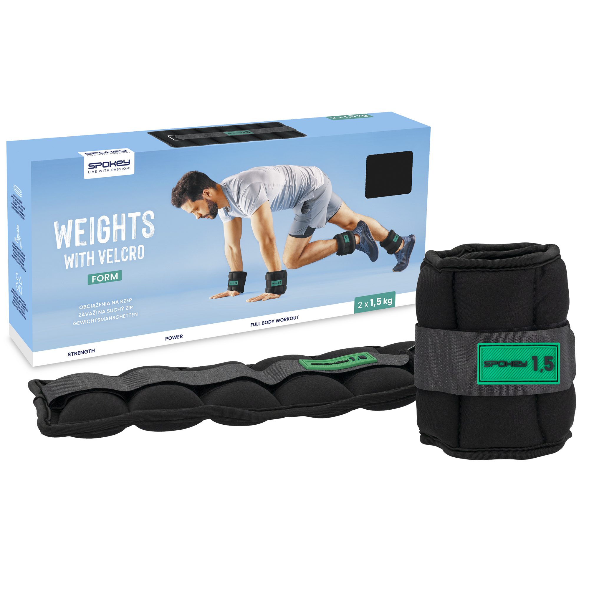 Spokey Form IV Velcro gewichten 1,5 kg set voor fitness Spokey Form IV Velcro gewichten 1,5 kg set voor fitness