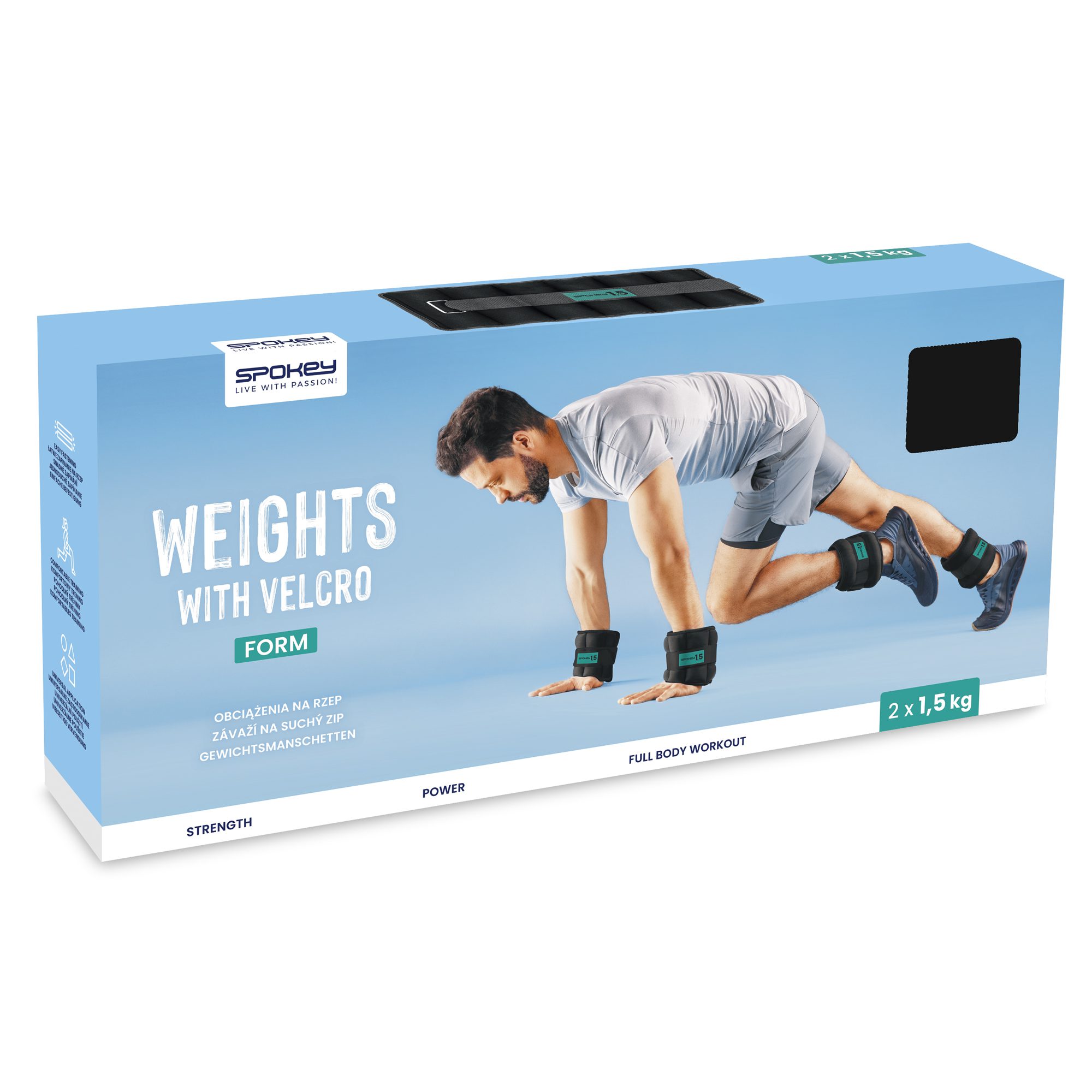 Spokey Form IV Velcro gewichten 1,5 kg set voor fitness Spokey Form IV Velcro gewichten 1,5 kg set voor fitness